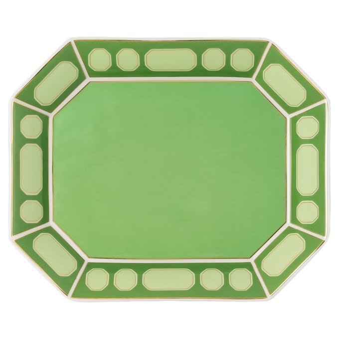 Signum-dienblad van porselein, groot, groen Signum-dienblad van porselein, groot, groen