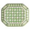 Signum-dienblad van porselein, klein, groen Signum-dienblad van porselein, klein, groen