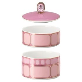 Signum-doos van porselein, klein, roze