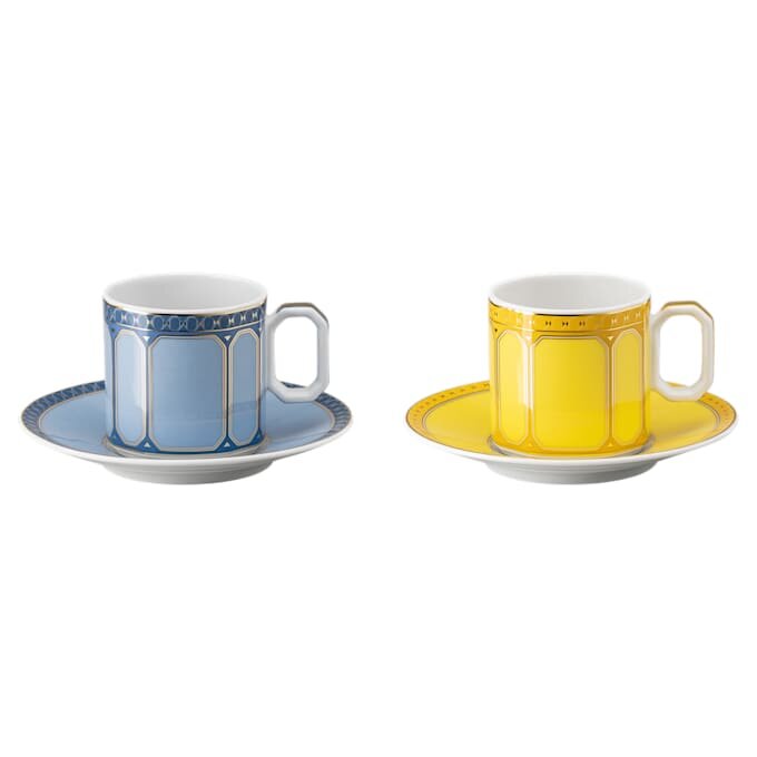 Signum-espressoset van porselein, veelkleurig Signum-espressoset van porselein, veelkleurig
