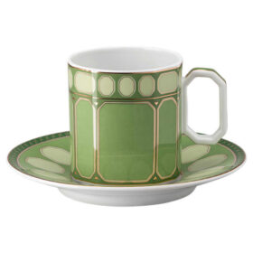 Signum koffiekopje met schoteltje, porselein, groen