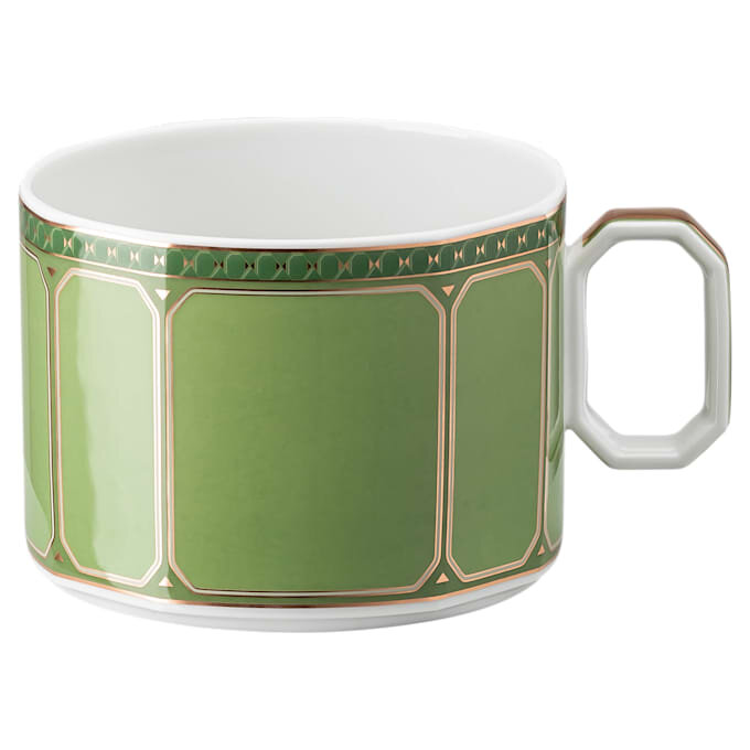 Signum-kopje met schoteltje, porselein, groen Signum-kopje met schoteltje, porselein, groen