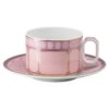 Signum-theekopje met schoteltje, porselein, roze Signum-theekopje met schoteltje, porselein, roze