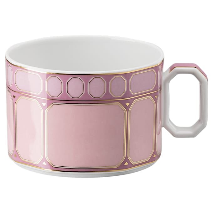 Signum-theekopje met schoteltje, porselein, roze Signum-theekopje met schoteltje, porselein, roze