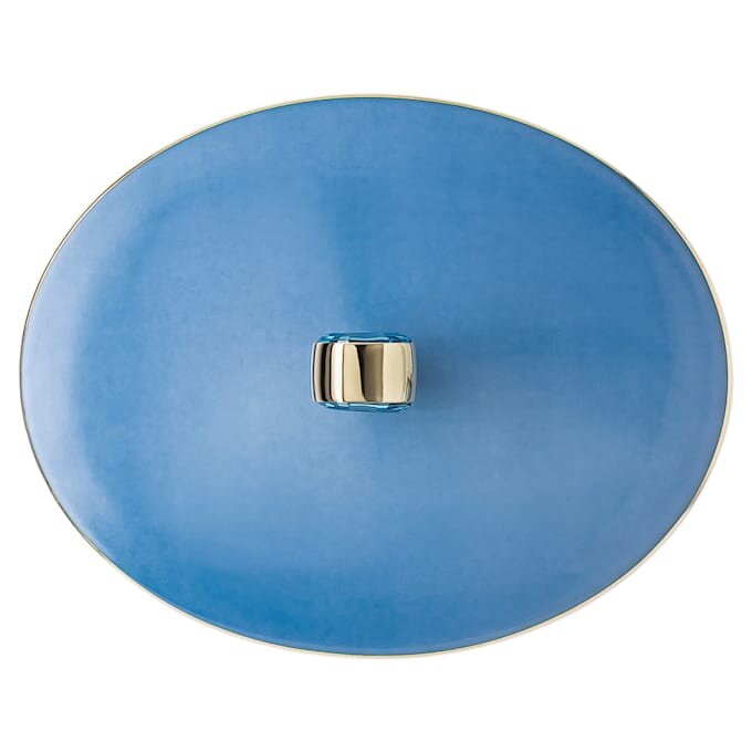 Signum-theepot van porselein, klein, blauw Signum-theepot van porselein, klein, blauw