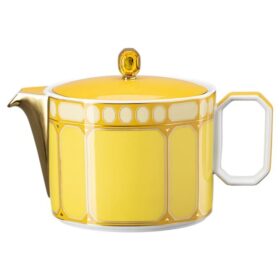 Signum-theepot van porselein, klein, geel