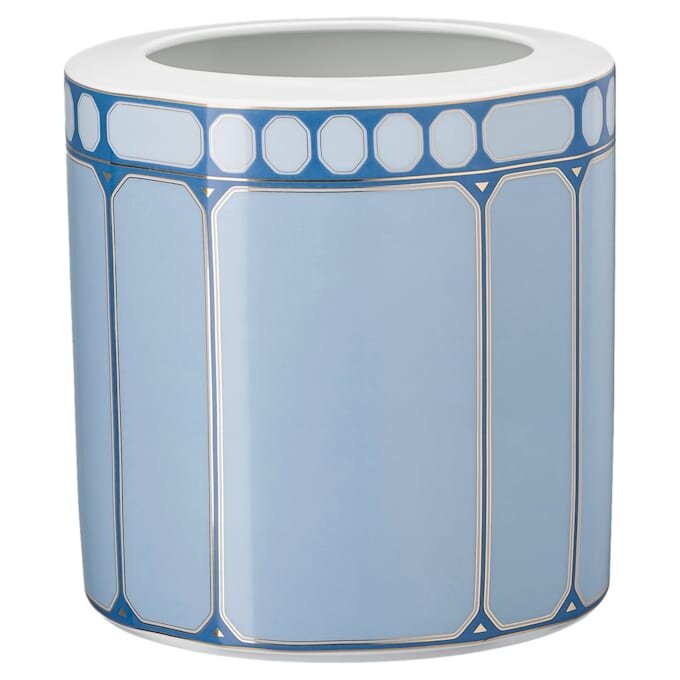 Signum-vaas van porselein, breed, blauw Signum-vaas van porselein, breed, blauw