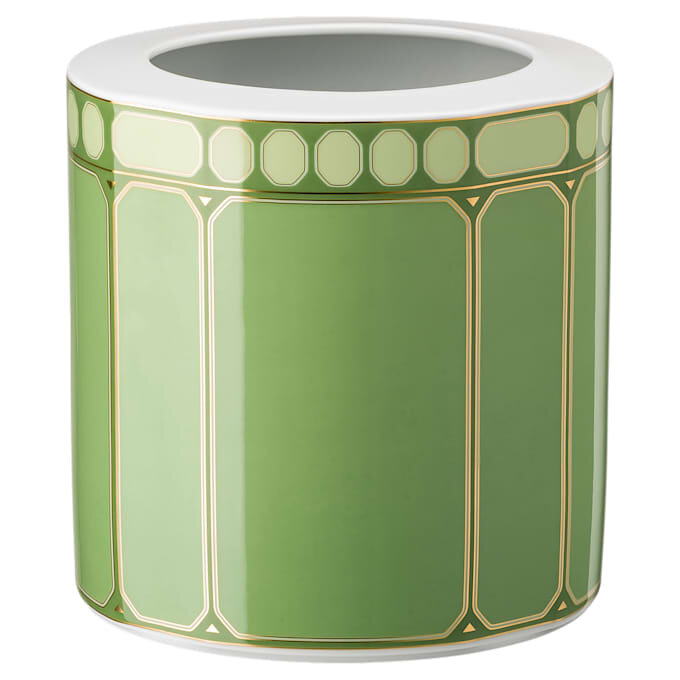 Signum-vaas van porselein, breed, groen Signum-vaas van porselein, breed, groen