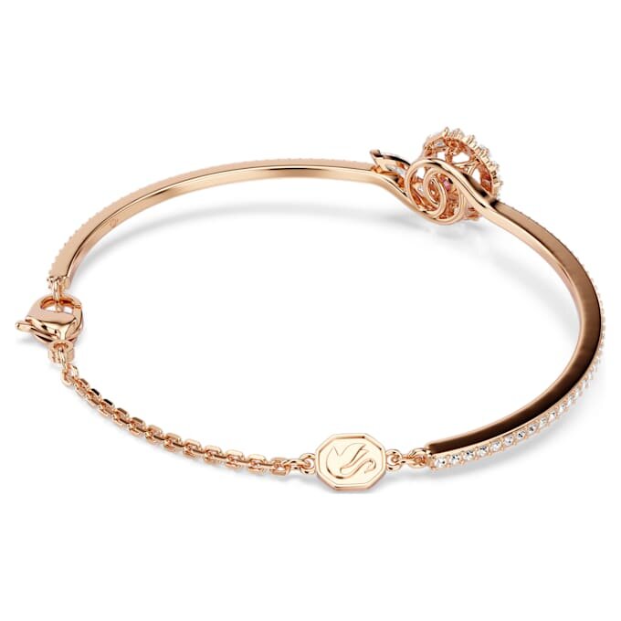 Slangenarmband met gemengde slijpvormen, Jaar van de Slang, rood, roségoudkleurig verguld Slangenarmband met gemengde slijpvormen, Jaar van de Slang, rood, roségoudkleurig verguld