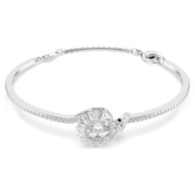 Slangenarmband met gemengde slijpvormen, Jaar van de Slang, wit, gerhodineerd