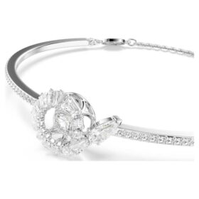 Slangenarmband met gemengde slijpvormen, Jaar van de Slang, wit, gerhodineerd