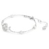 Slangenarmband met kristallen parel, gemengde slijpvormen, Jaar van de Slang, wit, gerhodineerd Slangenarmband met kristallen parel, gemengde slijpvormen, Jaar van de Slang, wit, gerhodineerd