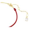 Slangenarmband met kristallen parels, gemengde slijpvormen, Jaar van de Slang, rood, verguld Slangenarmband met kristallen parels, gemengde slijpvormen, Jaar van de Slang, rood, verguld