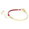 Slangenarmband met kristallen parels, gemengde slijpvormen, Jaar van de Slang, rood, verguld Slangenarmband met kristallen parels, gemengde slijpvormen, Jaar van de Slang, rood, verguld