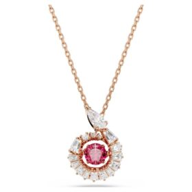 Slangenhanger met gemengde slijpvormen, Jaar van de Slang, rood, roségoudkleurig verguld Slangenhanger met gemengde slijpvormen, Jaar van de Slang, rood, roségoudkleurig verguld