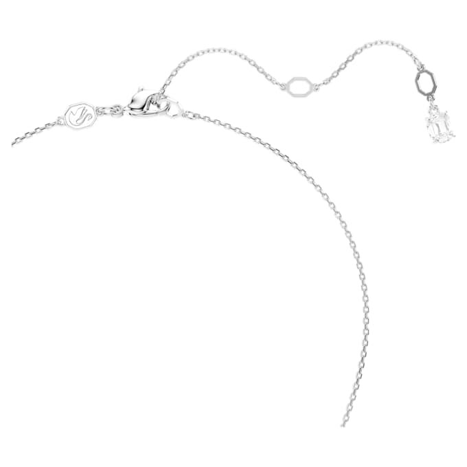 Slangenhanger met gemengde slijpvormen, Jaar van de Slang, wit, gerhodineerd Slangenhanger met gemengde slijpvormen, Jaar van de Slang, wit, gerhodineerd