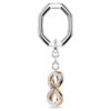 Sleutelhanger Infinity, wit, gemengde metalen afwerking Sleutelhanger Infinity, wit, gemengde metalen afwerking
