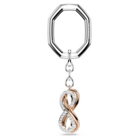 Sleutelhanger Infinity, wit, gemengde metalen afwerking