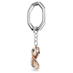 Sleutelhanger Infinity, wit, gemengde metalen afwerking