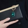 Sleutelhanger met achthoekige slijpvorm, groen, gemengde metalen afwerking Sleutelhanger met achthoekige slijpvorm, groen, gemengde metalen afwerking