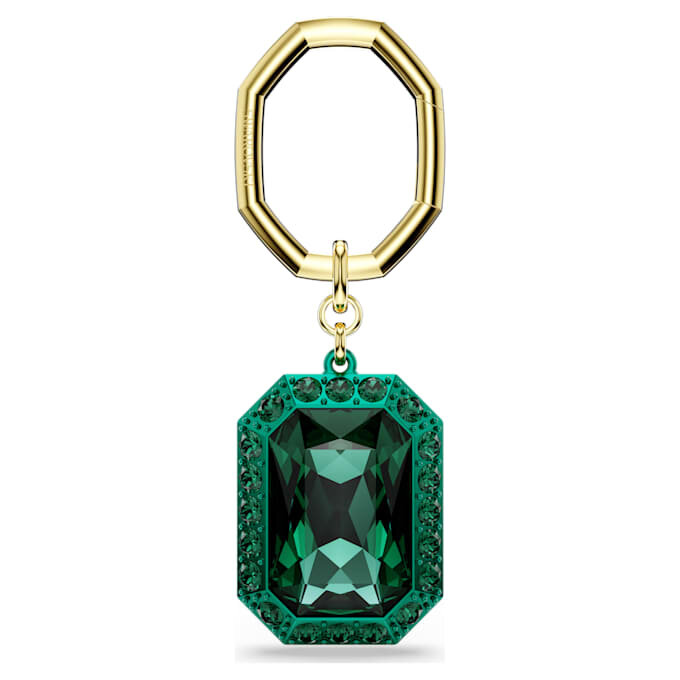 Sleutelhanger met achthoekige slijpvorm, groen, gemengde metalen afwerking Sleutelhanger met achthoekige slijpvorm, groen, gemengde metalen afwerking