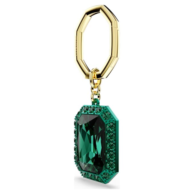 Sleutelhanger met achthoekige slijpvorm, groen, gemengde metalen afwerking Sleutelhanger met achthoekige slijpvorm, groen, gemengde metalen afwerking