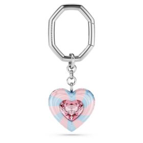 Sleutelhanger met hartvormige uitsnede, hart, veelkleurig, gerhodineerd