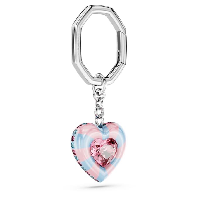 Sleutelhanger met hartvormige uitsnede, hart, veelkleurig, gerhodineerd Sleutelhanger met hartvormige uitsnede, hart, veelkleurig, gerhodineerd