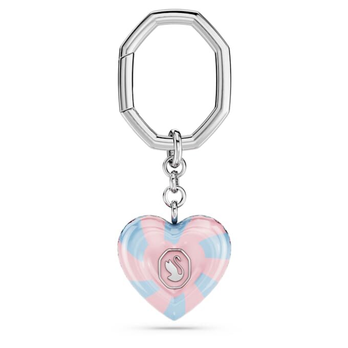 Sleutelhanger met hartvormige uitsnede, hart, veelkleurig, gerhodineerd Sleutelhanger met hartvormige uitsnede, hart, veelkleurig, gerhodineerd