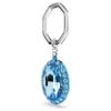 Sleutelhanger met ovale slijpvorm, blauw, gemengde metalen afwerking Sleutelhanger met ovale slijpvorm, blauw, gemengde metalen afwerking