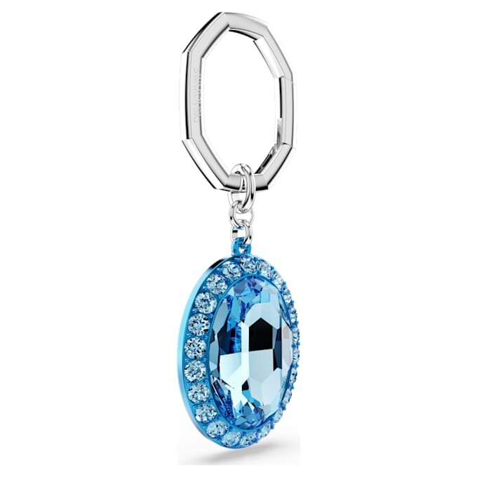 Sleutelhanger met ovale slijpvorm, blauw, gemengde metalen afwerking Sleutelhanger met ovale slijpvorm, blauw, gemengde metalen afwerking