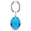 Sleutelhanger met ovale slijpvorm, blauw, gemengde metalen afwerking Sleutelhanger met ovale slijpvorm, blauw, gemengde metalen afwerking