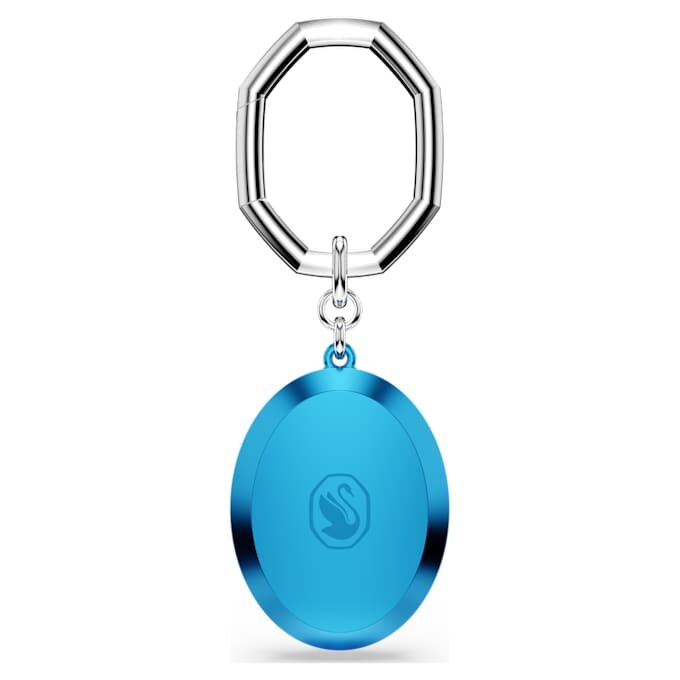 Sleutelhanger met ovale slijpvorm, blauw, gemengde metalen afwerking Sleutelhanger met ovale slijpvorm, blauw, gemengde metalen afwerking