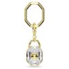 Sleutelhanger met ovale slijpvorm, wit, verguld Sleutelhanger met ovale slijpvorm, wit, verguld