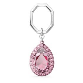 Sleutelhanger met peervormige steen, roze