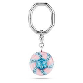 Sleutelhanger met ronde vorm, veelkleurig, gerhodineerd