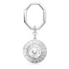 Sleutelhanger met ronde vorm, wit, gerhodineerd Sleutelhanger met ronde vorm, wit, gerhodineerd
