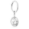 Sleutelhanger met ronde vorm, wit, gerhodineerd Sleutelhanger met ronde vorm, wit, gerhodineerd