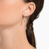 Stilla Attract oorbellen, ronde slijpvorm, wit, gerhodineerd