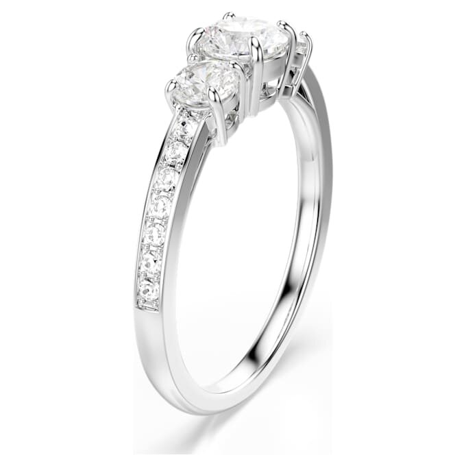 Stilla Attract-ring met ronde slijpvorm, wit, zilverkleurige afwerking Stilla Attract-ring met ronde slijpvorm, wit, zilverkleurige afwerking