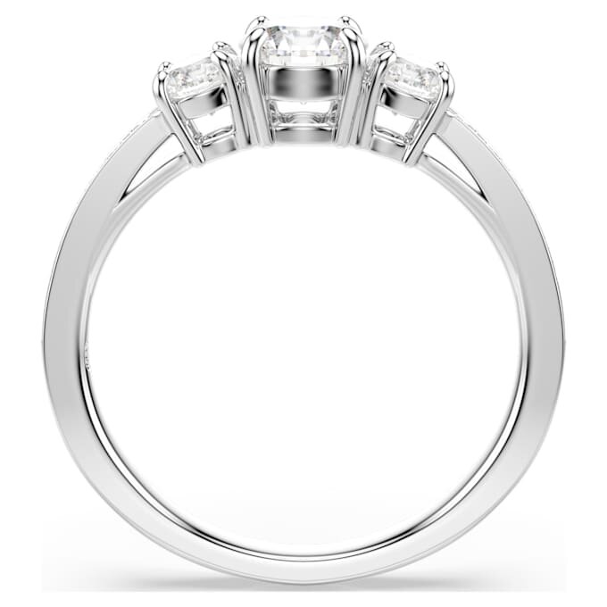 Stilla Attract-ring met ronde slijpvorm, wit, zilverkleurige afwerking Stilla Attract-ring met ronde slijpvorm, wit, zilverkleurige afwerking