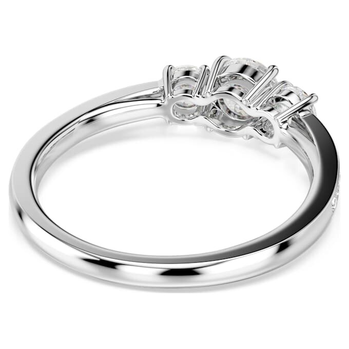 Stilla Attract-ring met ronde slijpvorm, wit, zilverkleurige afwerking Stilla Attract-ring met ronde slijpvorm, wit, zilverkleurige afwerking