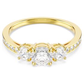 Stilla Attract-ring, ronde slijpvorm, wit, verguld Stilla Attract-ring, ronde slijpvorm, wit, verguld