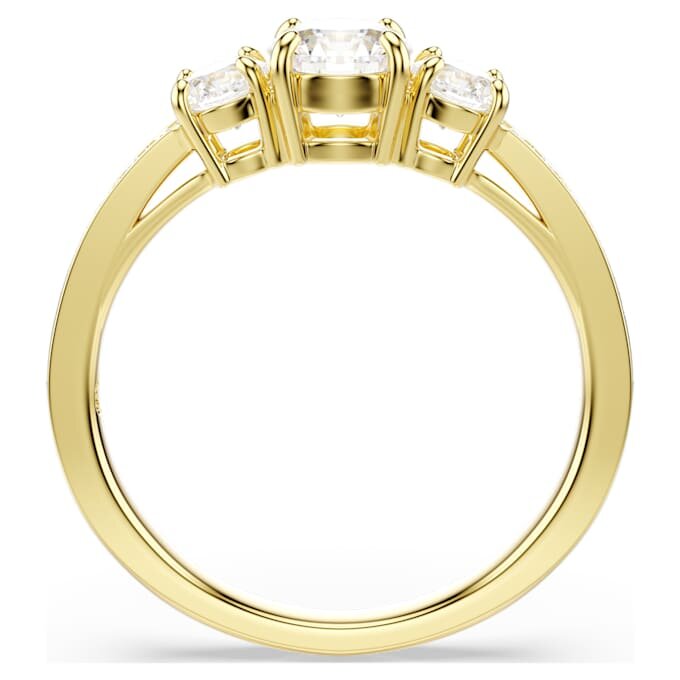 Stilla Attract-ring, ronde slijpvorm, wit, verguld Stilla Attract-ring, ronde slijpvorm, wit, verguld