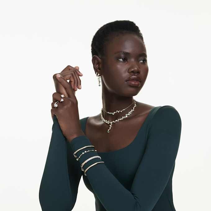 Constella-armband met gemengde slijpvormen, groen, verguld Constella-armband met gemengde slijpvormen, groen, verguld