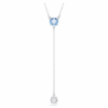 Stilla Attract Y-ketting met ronde slijpvorm, blauw, gerhodineerd Stilla Attract Y-ketting met ronde slijpvorm, blauw, gerhodineerd