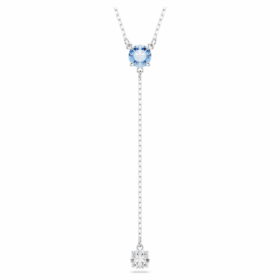 Stilla Attract Y-ketting met ronde slijpvorm, blauw, gerhodineerd Stilla Attract Y-ketting met ronde slijpvorm, blauw, gerhodineerd
