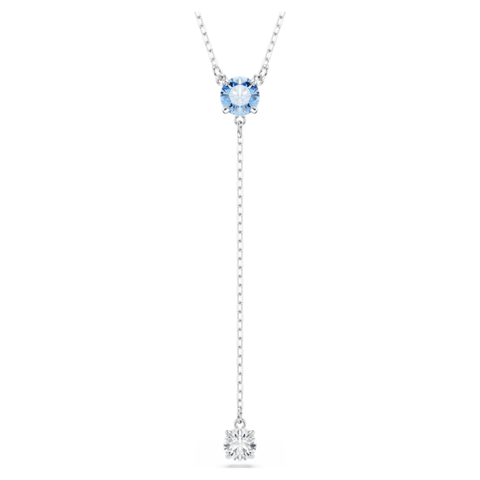 Stilla Attract Y-ketting met ronde slijpvorm, blauw, gerhodineerd Stilla Attract Y-ketting met ronde slijpvorm, blauw, gerhodineerd