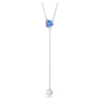 Stilla Attract Y-ketting met ronde slijpvorm, blauw, gerhodineerd Stilla Attract Y-ketting met ronde slijpvorm, blauw, gerhodineerd