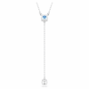 Stilla Attract Y-ketting met ronde slijpvorm, blauw, gerhodineerd Stilla Attract Y-ketting met ronde slijpvorm, blauw, gerhodineerd